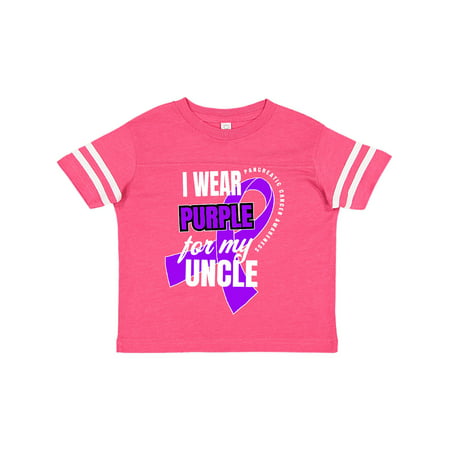 

Inktastic I Wear Purple For My Uncle Pancreatic Cancer Awareness Gift Toddler Boy or Toddler Girl T-Shirt