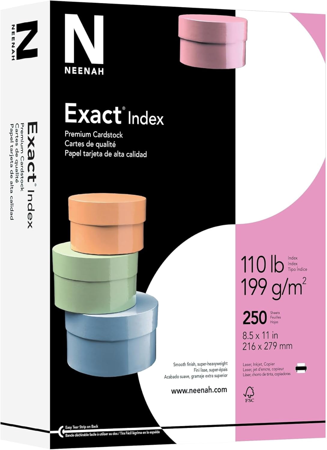Exact 30% Recycled Extra-Heavyweight Index Card Stock, 8 1/2in. x 11in., 110 Lb, White, pk Of 250 Sheets, 40411