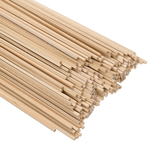 Uxcell 200-Pack Varillas de Dowel Cuadradas de Madera, 1/8 x 12 Pulgadas, Varillas de Madera Sin Terminar, Palos de Madera para Manualidades