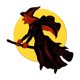 thumbnail image 1 of Halloween Double-sided Luminous Decoration Hanging Festive Venue Layout Hanging Luminous Witch Fflying Pendant Two Sizes Optional Specificat, 1 of 5