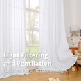 thumbnail image 5 of Qucyy Back Tab Linen Curtains 45 Inch Length 2 Panels for Living Room, White Textured Window Drapes Light Filtering for Bedroom Dining Room Rod Pocket, 42 Inch Wide Each Panel, 5 of 5