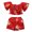 Red, variant on Vedolay Short Sets For Girl 2 Piece Girls 2 Piece Outfits Short Sleeve Shoulder T-Shirt and Shorts Set with Pockets,Yellow 12-18 Months