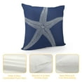 thumbnail image 4 of COMIO Seas The Day Throw Pillow Cover Beach Starfish On Navy Blue Background Cushion Cover Coastal Sea Theme Home Decorative Pillowcases for Sofa Couch Porch, 4 of 5