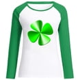 thumbnail image 4 of BLVB St Patricks Day Sweatshirt Women Long Sleeve Shamrock St. Patricks Shirts Tees Crewneck Raglan Vacation Tops, 4 of 4