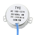 thumbnail image 2 of Uxcell Synchronous Motor 100-127 VAC 30-36RPM 50-60Hz CCW/CW 4W D Shaft, 2 of 5