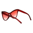 thumbnail image 4 of Womens Show Bulb Sign Engraving Plastic Cat Eye Horned Sunglasses Red, 4 of 4