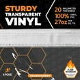 thumbnail image 3 of 8' x 10' Clear Vinyl Tarp - Fire Retardant 20 Mil Super Heavy Duty Transparent Waterproof PVC Tarpaulin with Brass Grommets - for Patio Enclosure, Temporary Wall, Multipurpose - by Xpose Safety, 3 of 8