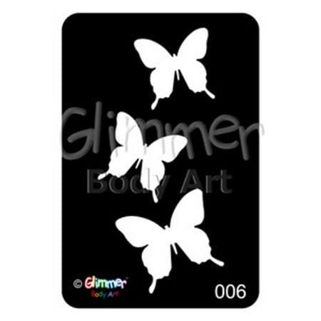 Glimmer Body Art Glitter Tattoo Stencil Butterflies