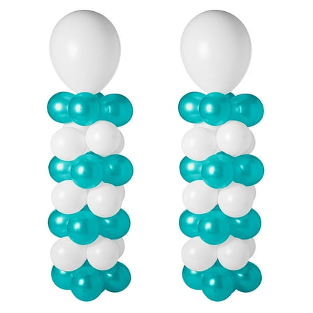 Turquoise & White Balloon Column Kit 131 Pieces