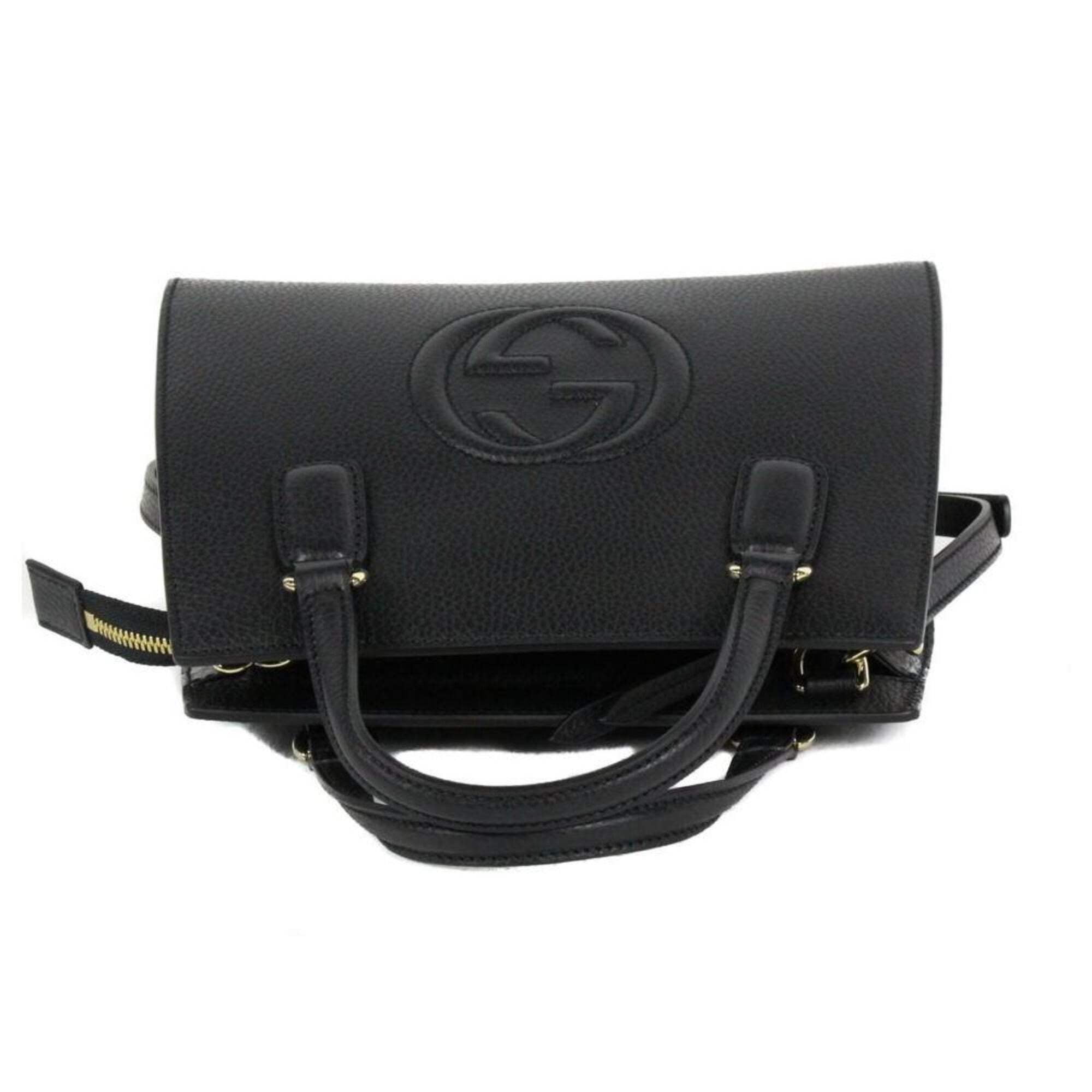 Gucci Soho Leather Tote Crossbody Bag Black 607722 Walmart