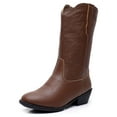 thumbnail image 3 of Blikcon Unisex Kids Boys Girls Cowboy Boots Classic Western Boots (Color: Brown, Size: 11 Littler Kids), 3 of 9