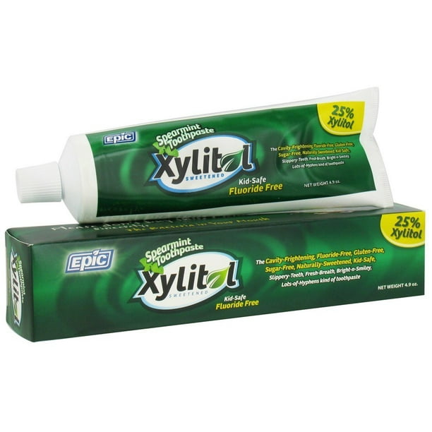 Epic Dental Xylitol Sweetened Toothpaste FluorideFree Spearmint 4.