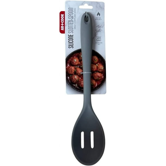 Art And Cook Inc. Cuillère à Fentes en Silicone - Résistant à la Chaleur, Ustensile de Cuisine Antiadhésif