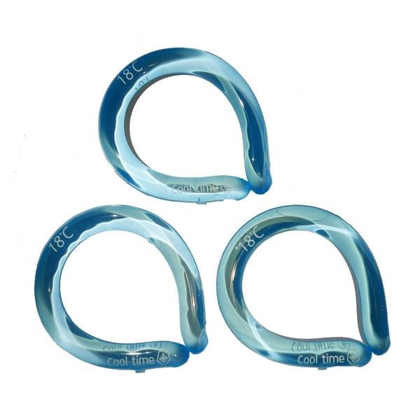 Set de 3 Tubos Refrigerantes para Cuello CoolTimeUSA Reutilizables Azules