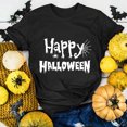 thumbnail image 2 of Landzoo Halloween Tops For Women Letter Print Short Sleeve Round Neck Shirt Party Comfortable Women T Shirt Size M Black, 2 of 5