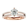 thumbnail image 3 of Diamond-Capitals 2.20 Carat Round Cut Moissanite Diamond (D/VVS1) Stunning Ring for Engagement Solid 14K Rose Gold Size 4, 3 of 8