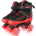 thumbnail image 1 of LEJIJIT Patins à Roulettes Ajustables pour Garçons Filles Tout-Petits 3-12 Ans, 4 Tailles pour Enfants et Jeunes Adultes avec Roues Lumineuses, Patins à Roulettes Noirs Rouges pour le Sport. (Tout-Petit 7C-10C), 1 of 8