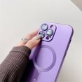 thumbnail image 2 of for iPhone 13 Pro Max Case【Compatible with Magsafe】, with Camera Lens Protector, Magnetic Metallic Paint Soft Silicone Luxury Cover, Shockproof Full Protection Phone Case, Deep Purple, 2 of 10
