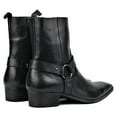 thumbnail image 6 of OSSTONE Dress Boots Chelsea Designer Boots for Men Zipper-up Leather Casual Heel Shoes JY015-Black-7 Black, 6 of 6