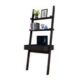 thumbnail image 2 of Tall Desk with Ladder Shelves, 1 Drawer 2 Shelves, 72 Inch, Brown Wood, 2 of 3