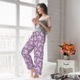 thumbnail image 6 of Picia Purple Butterflies Floral Womens Soft Woven Cotton Elastic Waistband Sleep Pajama Pant Lounge Sleep Pant With Pockets And Drawstring-X-Large, 6 of 9