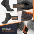 thumbnail image 5 of Comfello 3-Pairs Men’s Wool Thermal Insulated Socks, Extreme Cold Weather Heavy Duty Crew Boot Socks, 5 of 8