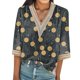 thumbnail image 1 of Gibobby Playeras Mujer Camisetas Cuello V Camiseta cómoda manga corta con cuello en V estampada estilo occidental informal para mujer(Amarillo,XL), 1 of 4