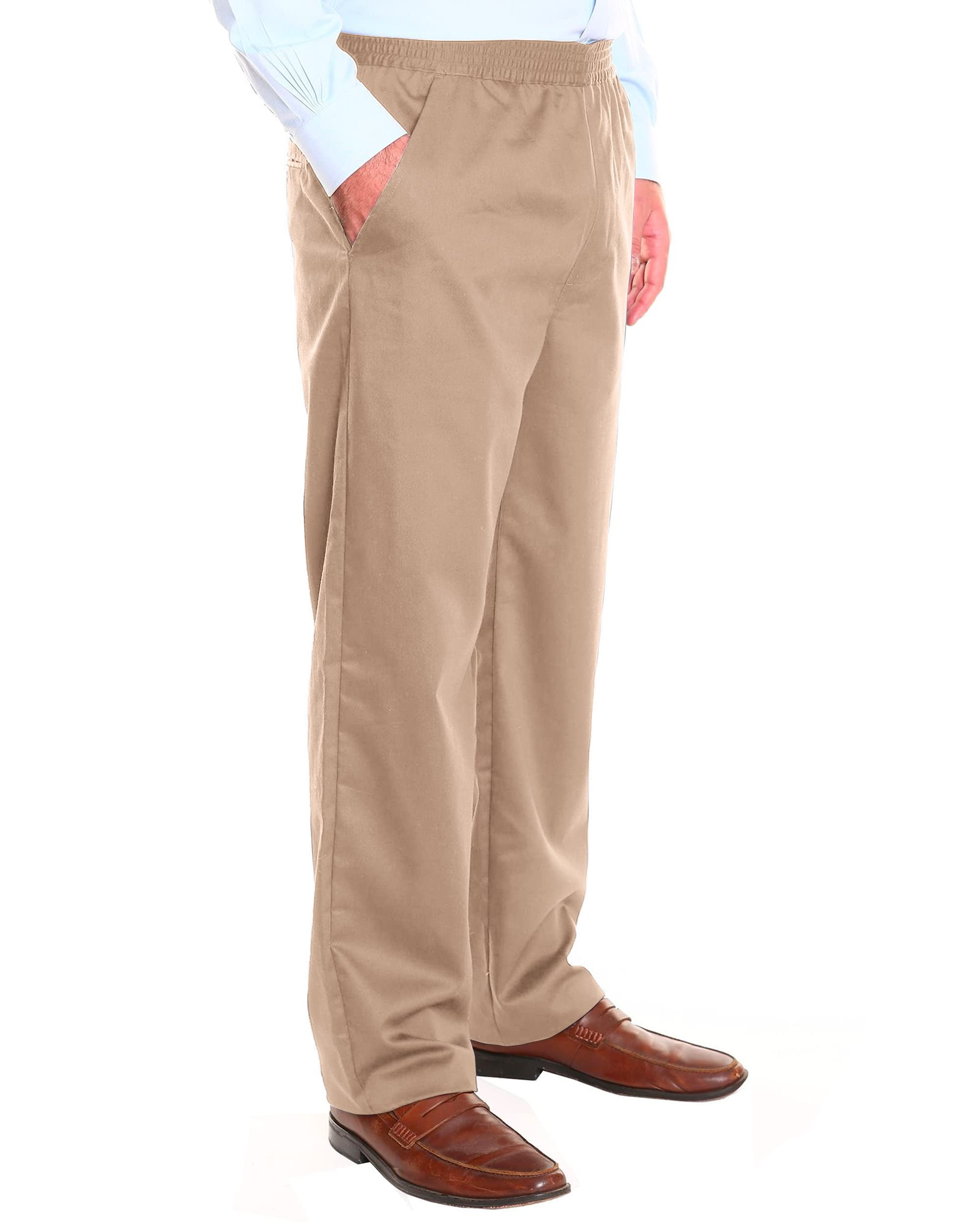 Ruxford Mens Elastic Waist Pants for Seniors - Adaptive Mens Pants for