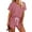 Pink, variant on Azrian Womens Pajamas,Women's Short Sleeve Pajama Set Henley-Tops and Shorts Sleepwear Loungewear L Size,Black on