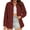 Wine-Red, variant on Fantaslook Women Corduroy Shirts Shacket Jacket Casual Long Sleeve Button Down Blouses Tops