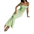 thumbnail image 2 of VISgogo Vestido largo sin mangas para mujer, ajustado, sin espalda, de color sólido, con cuello en forma de U, de una pieza VISgogo  moda, 2 of 9