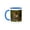 Blue/White, variant on , Long-billed Thrasher Bird Drinking, South Texas, Usa - Us44 Ldi0628 - Larry Ditto, 15oz Two-tone Blue Mug