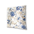 thumbnail image 3 of Blue Flowers on Beige Background Throw Pillow Covers 16x16 Inch 2 Packs Decorative Square for Living Room Couch Bed Sofa, 3 of 6