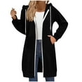 thumbnail image 5 of Kaprioy Womens Long Sleeve Tops Fall Fashion Clothes Zip Up Hoodie Womens Causal Jackets Fleece Sweatshirt with Pockets Black, M, 5 of 8