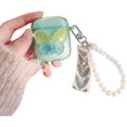 thumbnail image 1 of Compatible con funda para Airpods con niñas, diseño de mariposa con purpurina transparente y suave, funda de TPU suave para Airpods 2 y 1, linda para Airpods (verde menta), 1 of 5
