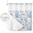 thumbnail image 2 of Blue Coastal No Hook Shower Curtain Waterproof,Bathroom Curtains with Snap in Liners and See Through Top Window,Ocean Coral Starfish Conch Sea Watercolor Hotel Style Bathtub Curtains Shower 72"Wx78"L, 2 of 8