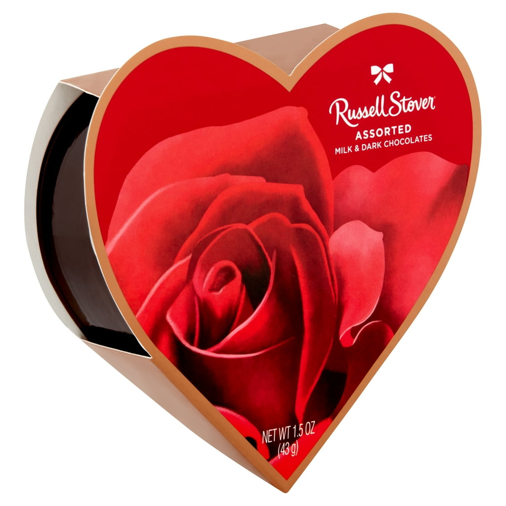 russell stover red foil heart with bear