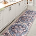 thumbnail image 3 of JONATHAN Y WASHABLE 2 x 8 Runner Rug, Cirali Ornate Large Medallion - Blue/Beige, WSH105B-28, 3 of 4