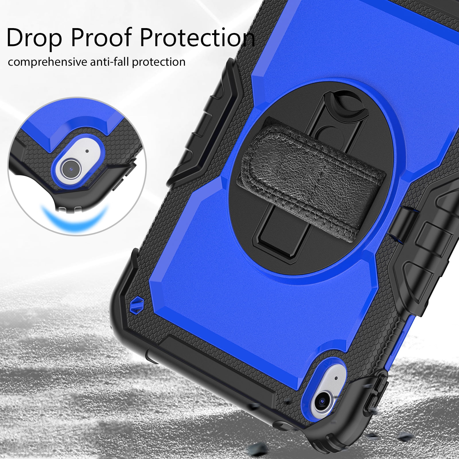 Allytech Shockproof Case for Apple iPad 11th 10th Gen 10.9 " with Build In Screen Protector, Rugged Rotating Stand Shoulder Strap Pencil Holder Bumper Kids Case for Apple iPad 10.9" 2025 2022