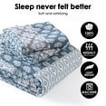 thumbnail image 6 of Bedduvit Blue King Size Quilt Set - 100% Cotton Floal Striped Farmhouse Blue Summer Quilt for King Bed, Reversible Lightweight King Size Bedspread with 2 Pillow Shams, 3-Piece Bedding Set All Season, 6 of 12