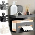 thumbnail image 1 of TTJ Tissue Box Cover Tissue Box Cover Square Toilet Suction Cup Toilet Paper Box Wall Mounted Roll Paper Rack without Punching Toilet Tissue Box, 1 of 7