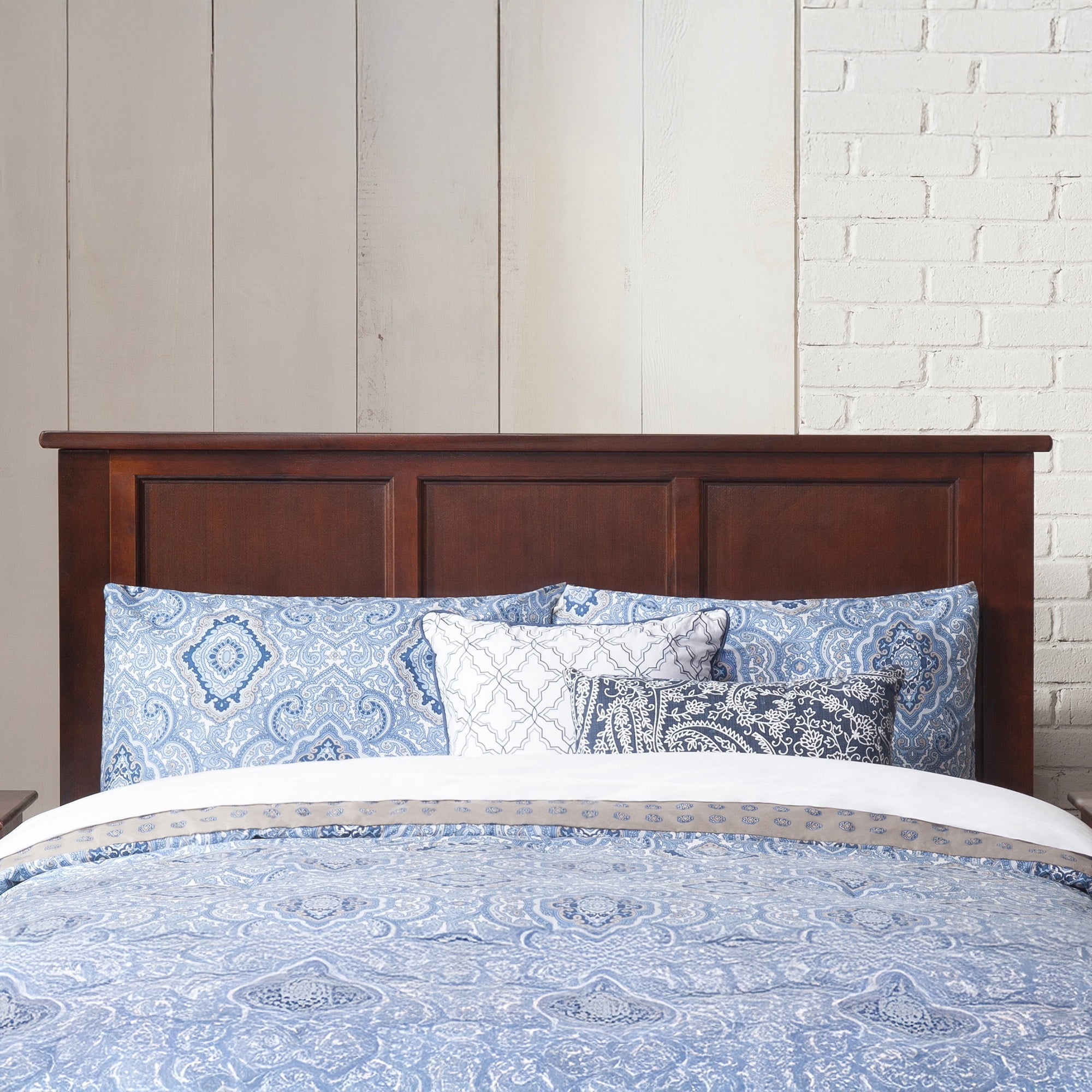 AFI Madison Full Wood Platform Bed & Footboard, Walnut