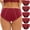 Red, variant on SDNall Period Panties for Women Leak-Proof Cotton Mid-Rise 5-Pack, Invisible Under Clothing, Soft and Breathable for All-Day Comfort