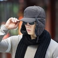 thumbnail image 3 of Winter Trapper Hat, IC ICLOVER Unisex Ushanka Hunting Hat Russian Trooper Ear Flap Chin Strap Hat with Windproof Mask-Keep Warm in Cold Weather-Dark Gray, 3 of 10