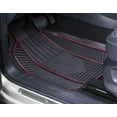 Auto Drive 4PC Rubber Floor Mats Hybrid Sports Red Universal Fit