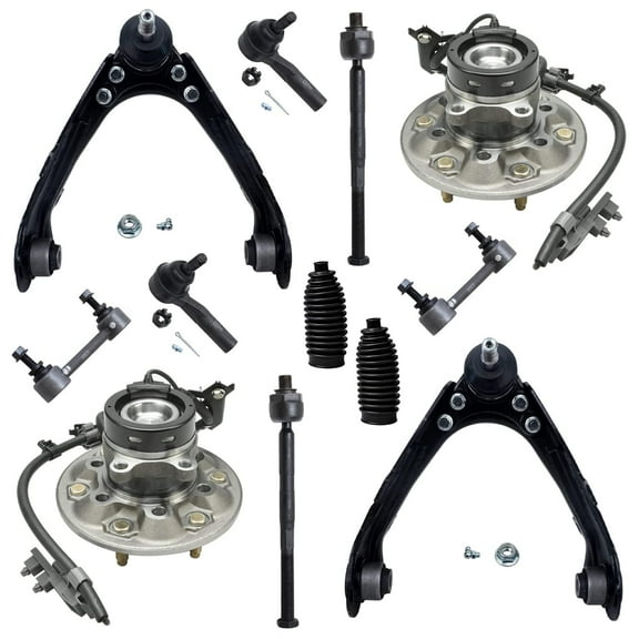 Detroit Axle - 2WD Front End Kit for 06-08 Chevy Colorado GMC Canyon Isuzu I-290, Upper Control Arms w/Ball Joint Tie Rods Sway Bars Wheel Bearing Hubs Boots 2006 2007 2008 Replacement