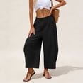 thumbnail image 2 of Women Palazzo Boho Pants Casual Loose Elastic Waist Harem Pant Summer Beach Travel Baggy Slacks, 2 of 6