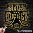 thumbnail image 3 of Craftnamesign Custom Hockey Metal Sign, Hockey Stick Metal Wall Art, Custom Hockey Player Name Sign, 3 of 5