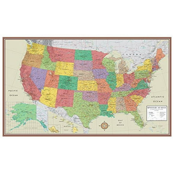 48x78 Huge United States, USA Contemporary Elite Wall Map Poster