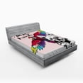 thumbnail image 1 of Ambesonne Modern Fitted Sheet, Bulldog Parrot Friends, Queen Size, Multicolor, 1 of 2